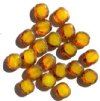 20 10x9mm Translucent Yellow Oval Window Beads with Speckles